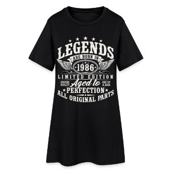 1986 Anniversaire Vintage Born Legends - Robe T-shirt Femme - noir - Devant
