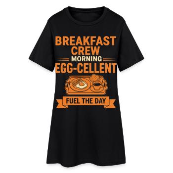 Équipe du petit-déjeuner Morning Eggcellent Fuel La journée - Robe T-shirt Femme - noir - Devant