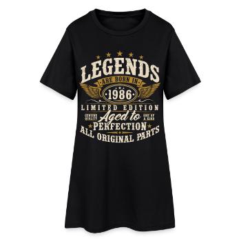 1986 Anniversaire Vintage Born Legends - Robe T-shirt Femme - noir - Devant