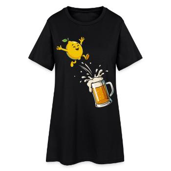 Funny Lemon Jump Radler Beer Fun - Women’s T-Shirt Dress - black - Front