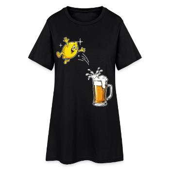 Radler Beer Citron drôle saute dans un verre à bière - Robe T-shirt Femme - noir - Devant