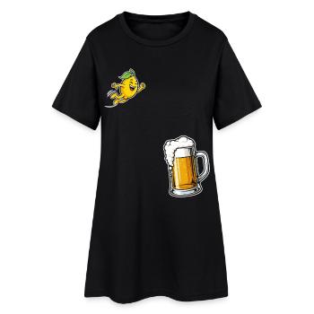 Radler Beer Funny Lemon Party Mood - Women’s T-Shirt Dress - black - Front