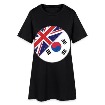 Corée - Robe T-shirt Femme - noir - Devant
