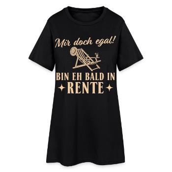 Ruhestand Liegestuhl Eh bald in Rente - Frauen T-Shirt-Kleid - Schwarz - Vorne