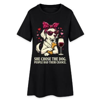 Elle a choisi la maman drôle du chien - Robe T-shirt Femme - noir - Devant