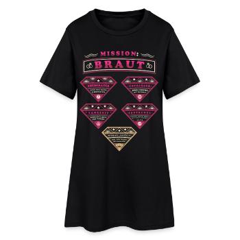 Braut – Junggesellinnenabschied mit Missionen - Frauen T-Shirt-Kleid - Schwarz - Vorne