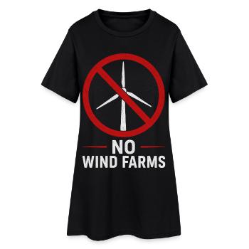 Pas de parcs éoliens - Non aux éoliennes - Robe T-shirt Femme - noir - Devant