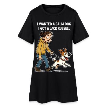 I Got a Jack Russell - Lustiges Comic Design - Frauen T-Shirt-Kleid - Schwarz - Vorne