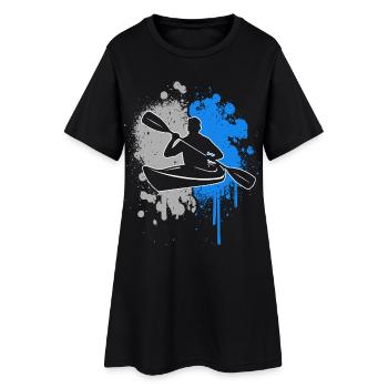 Canoë Pédalo Éclaboussure de couleur Kayak Enfants Garçons - Robe T-shirt Femme - noir - Devant