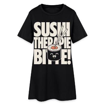 La thérapie sushi aide Kawaii à dire - Robe T-shirt Femme - noir - Devant