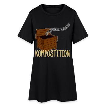 Kompost Musik Garten Humor - Frauen T-Shirt-Kleid - Schwarz - Vorne