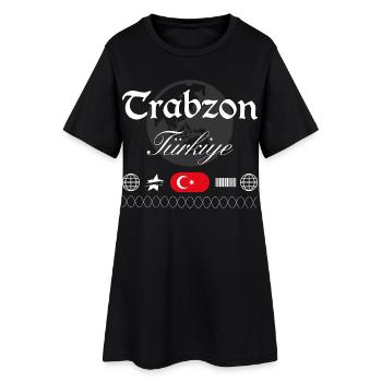 Trabzon Türkei Streetwear Reise Souvenir - Frauen T-Shirt-Kleid - Schwarz - Vorne