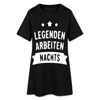 Legenden Arbeiten Nachts - Frauen T-Shirt-Kleid - Schwarz - Vorne