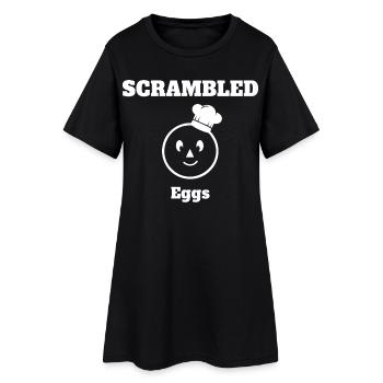 Breakfast Scrambled Eggs Funny Brunch Coffee - Women’s T-Shirt Dress - black - Front