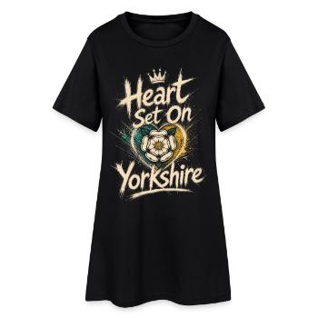 Heart Set On Yorkshire - Women’s T-Shirt Dress - black - Front