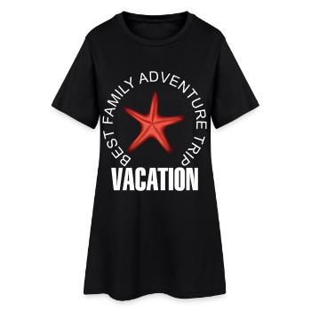 Motif d’aventure en étoile de mer pour vacances en famille - Robe T-shirt Femme - noir - Devant