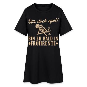Altersteilzeit Liegestuhl Eh bald in Frührente - Frauen T-Shirt-Kleid - Schwarz - Vorne