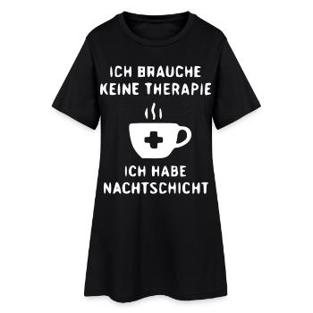 NachtSchicht Humour Pas de thérapie - Robe T-shirt Femme - noir - Devant