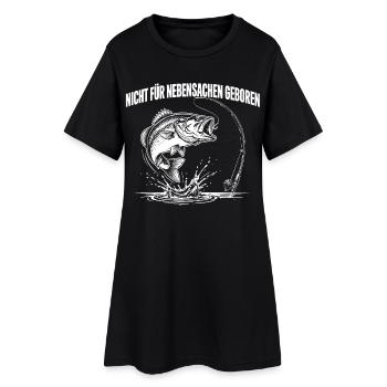 Zum Angeln geboren - Frauen T-Shirt-Kleid - Schwarz - Vorne