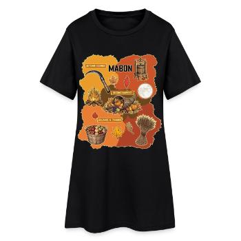 Mabon Zweite Ernte Herbst-Tagundnachtgleiche - Frauen T-Shirt-Kleid - Schwarz - Vorne