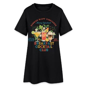 Frühstück Cocktail Club Lustiger Brunch Kaffee Essen - Frauen T-Shirt-Kleid - Schwarz - Vorne