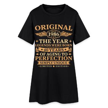 Original depuis 1986 anniversaire 40 ans - Robe T-shirt Femme - noir - Devant