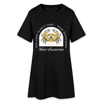 Portez de la crème solaire solaire SPF - Robe T-shirt Femme - noir - Devant