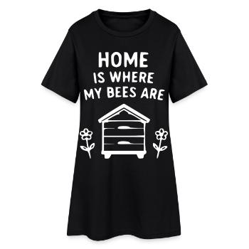 Heimat der Bienen Illustration - Frauen T-Shirt-Kleid - Schwarz - Vorne