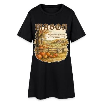 Mabon-Rad des Jahres Heidnische Tagundnachtgleiche - Frauen T-Shirt-Kleid - Schwarz - Vorne