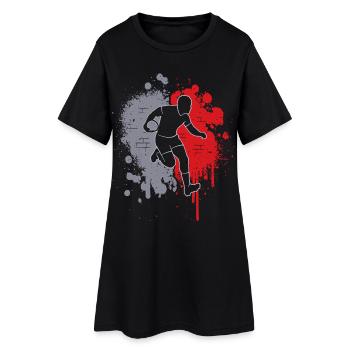 Rugby Player Splash of Color Kids Men Boys Rugby - Women’s T-Shirt Dress - black - Front