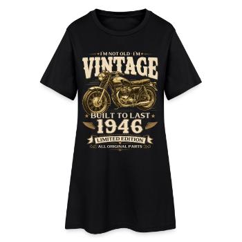 Cadeau pour le 80e anniversaire Biker Vintage 1946 - Robe T-shirt Femme - noir - Devant