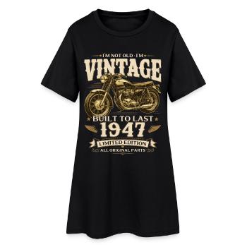 79th Birthday Gift Biker Vintage 1947 - Women’s T-Shirt Dress - black - Front