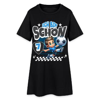 7. Geburtstag Fußball - Frauen T-Shirt-Kleid - Schwarz - Vorne