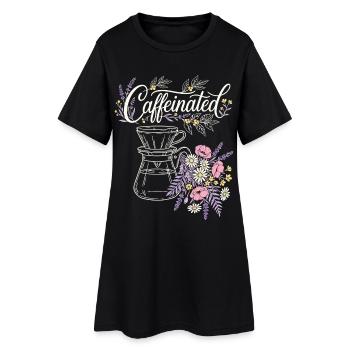 Fleurs de café caféinées - Robe T-shirt Femme - noir - Devant