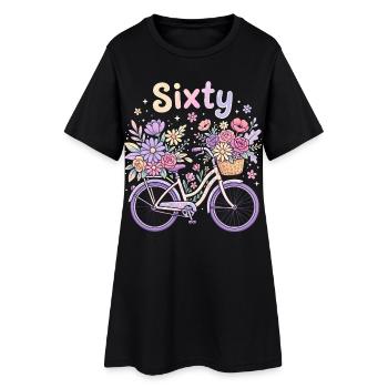 60e anniversaire du Vélo Floral de Soixante Fleurs - Robe T-shirt Femme - noir - Devant