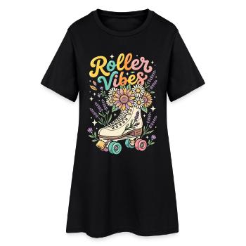 Roller Vibes Floral Roller Skate - Robe T-shirt Femme - noir - Devant