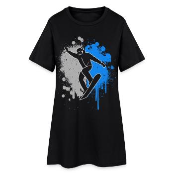 Snowboardeurs Splashs de Couleur Snowboard - Robe T-shirt Femme - noir - Devant