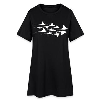 Rais manta Plongeons raies Manta raies Manta Plongeurs - Robe T-shirt Femme - noir - Devant