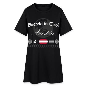 Seefeld in Tirol Österreich Streetwear Souvenir - Frauen T-Shirt-Kleid - Schwarz - Vorne
