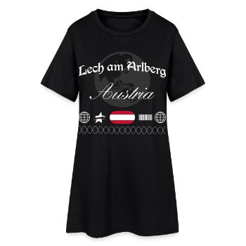 Lech am Arlberg Österreich Streetwear Souvenir - Frauen T-Shirt-Kleid - Schwarz - Vorne