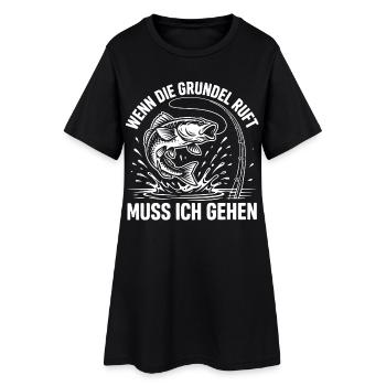 Grundel Angeln - Frauen T-Shirt-Kleid - Schwarz - Vorne