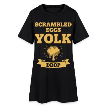 Breakfast Scrambled Eggs Yolk Drop Funny Brunch - Women’s T-Shirt Dress - black - Front