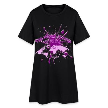 Le monde est chez soi : Éclaboussure d’Unité - Robe T-shirt Femme - noir - Devant