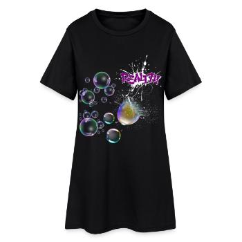 Reality Splash Neonblasen - Frauen T-Shirt-Kleid - Schwarz - Vorne