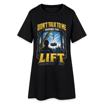 Opérateur de grue Opérateur de grue - Robe T-shirt Femme - noir - Devant