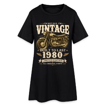 Cadeau pour 46 ans de motard Vintage années 1980 - Robe T-shirt Femme - noir - Devant