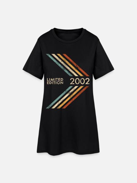 2002 Limited Edition Geburtstag Mann Frau Retro - Frauen T-Shirt-Kleid - Schwarz