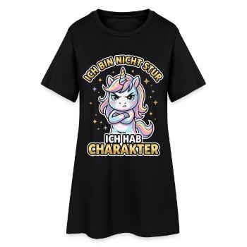 Ich bin nicht stur ich hab Charakter Einhorn - Frauen T-Shirt-Kleid - Schwarz - Vorne
