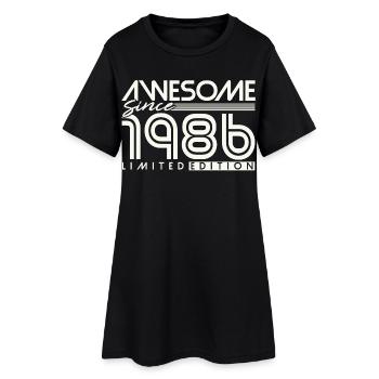 40 ans 40 ans 1986 Vintage Né - Robe T-shirt Femme - noir - Devant