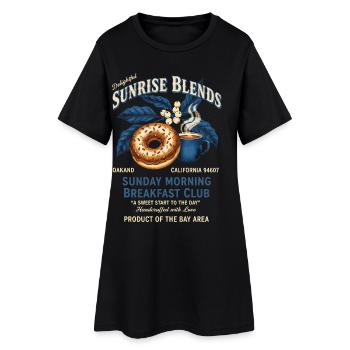 Petit-déjeuner Petit-déjeuner Café des amateurs de petit-déjeuner du dimanche matin - Robe T-shirt Femme - noir - Devant